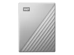 WD My Passport Ultra WDBFTM0040BSL Harddisk - kryptert - 4 TB - ekstern (b&#230;rbar) - USB 3.0 (USB-C kontakt) - 256-bit AES - s&#248;lv