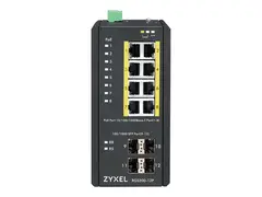 Zyxel RGS200-12P - Switch - Styrt - 8 x 10/100/1000 (PoE+) + 4 x SFP DIN-skinnemonterbar, rackmonterbar - PoE+ (240 W) - DC-str&#248;m