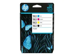 HP 963 - 4-pack - svart, gul, cyan, magenta original - blekkpatron - for Officejet Pro 9010, 9012, 9014, 9015, 9016, 9019, 9020, 9022, 9025