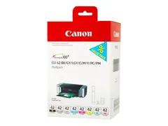 Canon CLI-42 BK/GY/LG/C/M/Y/PC/PM Multipack 8-pack - gr&#229;, gul, cyan, magenta, lysegr&#229;, fotocyan, fotomagenta - original - blekkbeholder - for PIXMA PRO-100, PRO-100S; PIXUS PRO-100