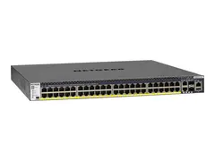 NETGEAR M4300-52G-PoE+ - Switch L3 - Styrt - 2 x 10/100/1000/10000 + 2 x 10 Gigabit SFP+ + 48 x 10/100/1000 (PoE+) - front til bakside-luftflyt - rackmonterbar - PoE+ (480 W)