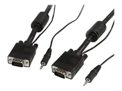 StarTech.com 2m Coax High Resolution Monitor VGA Video Cable with Audio VGA-kabel - HD-15 (VGA), mini-phone stereo 3.5 mm (hann) til HD-15 (VGA), mini-phone stereo 3.5 mm (hann) - 2 m - formst&#248;pt, tommelskruer - svart