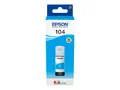 Epson EcoTank 104 - 65 ml - cyan - original blekkbeholder - for EcoTank ET-14100, 1810, 2721, 2810, 2811, 2812, 2814, 2815, 2820, 2821, 2825, 2826, 4800