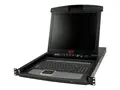 APC LCD Console - KVM-konsoll med KVM-svitsj 8 porter - PS/2 - 17&quot; - kan monteres i rack - VGA - svart - 1U - for P/N: AR3106SP, SMX1000C, SMX1500RM2UC, SMX1500RM2UCNC, SMX750C, SMX750CNC, SRT5KRMXLW-TW