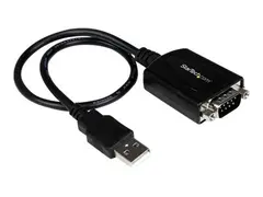 StarTech.com 1 ft USB to RS232 Serial DB9 Adapter Cable with COM Retention Seriell adapter - USB - RS-232 - svart