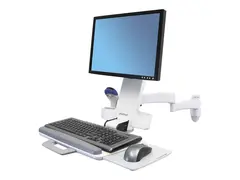 Ergotron 200 Series - Monteringssett (leddarm, tastaturbakke med venstre/h&#248;yre musbakke, strekkodeskannerholder) for LCD-skjerm / PC-utstyr - st&#229;l - hvit - skjermst&#248;rrelse: inntil 24&quot; - veggmonterbar