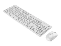 Logitech MK295 Silent - Tastatur- og mussett tr&#229;dl&#248;s - 2.4 GHz - Pan Nordic - gulaktig hvit