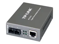 TP-Link MC210CS - Fibermedieomformer - 1GbE 1000Base-FX, 1000Base-T - RJ-45 / SC-enkeltmodus - opp til 15 km - 1310 nm - for P/N: TL-MC1400, TL-SG3210XHP-M2 V2.6, TL-SG3452XP V1