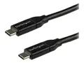 StarTech.com USB C To USB C Cable - 10 ft / 3m USB-IF Certified - 5A PD - USB 2.0 - USB Type C Charging Cable - USB C Fast Charge Cable (USB2C5C3M) - USB-kabel - 24 pin USB-C (hann) til 24 pin USB-C (hann) - Thunderbolt 3 / USB 2.0 - 5 A - 3 m - svart