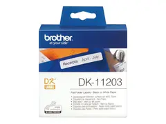 Brother DK-11203 - Svart p&#229; hvitt - 17 x 87 mm 300 etikett(er) (1 rull(er) x 300) filmappeetiketter for Brother QL-1050, 1060, 1110, 500, 550, 560, 570, 580, 600, 650, 700, 710, 720, 820