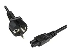 StarTech.com 1m (3ft) Laptop Power Cord, EU Schuko to C5, 2.5A 250V, 18AWG, Notebook / Laptop Replacement AC Cord, Printer/Power Brick Cord, Schuko CEE 7/7 to Clover Leaf IEC 60320 C5 Laptop Charger Cable - Str&#248;mkabel - IEC 60320 C5 til power CEE 7/7 (hann) - AC 250 V - 1 m - formst&#248;pt - svart