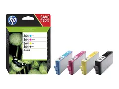 HP 364 - 4-pack - svart, gul, cyan, magenta original - blekkpatron - for Deskjet 35XX; Photosmart 55XX, 55XX B111, 65XX, 7510 C311, 7520, Wireless B110