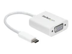 StarTech.com USB-C to VGA Adapter White - 1080p - Video Converter For Your MacBook Pro / Projector / VGA Display (CDP2VGAW) - USB/VGA-adapter - 24 pin USB-C (hann) til HD-15 (VGA) (hunn) - USB 3.1 Gen 1 / Thunderbolt 3 - 17.5 m - 1920 x 1200 (WUXGA)-st&#248;tte, USB-str&#248;m - hvit - for P/N: TB3DK2DPPD, TB3DK2DPPDUE, TB3DK2DPW, TB3DK2DPWUE, TB3DKDPMAW, TB3DKDPMAWUE