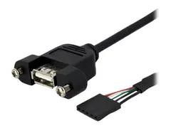 STARTECH.COM 1ft Panel Mount USB Cable - USB A to Motherboard Header Cable F/F