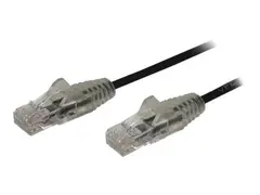 STARTECH.COM 0.5 m CAT6 Cable - Slim CAT6 Patch Cord - Black - Snagless RJ45