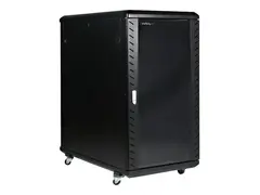 StarTech.com 22U Server Rack Cabinet with secure locking door 4 Post Adjustable Depth (5.5&quot; to 28.7&quot;) - 1768 lb capacity - 19 inch Portable Network Equipment Enclosure on wheels/casters (RK2236BKF) - rack - 22U