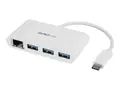 StarTech.com 3 Port USB C Hub w/ Gigabit Ethernet – USB Type C to 3 x USB-A – Multi Port USB 3.0 Hub for MacBook Pro (HB30C3A1GEA) Hub - 3 x SuperSpeed USB 3.0 + 1 x 10/100/1000