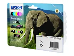 Epson 24XL Multipack - 6-pack - 55.7 ml - XL svart, gul, cyan, magenta, lys magenta, lys cyan - original - blister - blekkpatron - for Expression Photo XP-55, 750, 760, 850, 860, 950, 960, 970; Expression Premium XP-750, 850