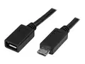 StarTech.com 0.5m 20in Micro-USB Extension Cable M/F - Micro USB Male to Micro USB Female Cable (USBUBEXT50CM) - USB-forlengelseskabel - Micro-USB type B (hann) til Micro-USB type B (hunn) - USB 2.0 - 50 cm - svart