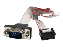 StarTech.com 16in 9 Pin Serial Male to 10 Pin Motherboard Header Panel Mount Cable motherboard to RS232 (PNL9M16) - Seriell kabel - DB-9 (hann) til 10 pin IDC (hunn) - 40.7 cm - gr&#229;