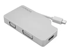 StarTech.com Aluminum Travel A/V Adapter: 3-in-1 Mini DisplayPort to VGA, DVI or HDMI mDP Adapter - 4K (MDPVGDVHD4K) - Videokonverter - DisplayPort - DVI, HDMI, VGA