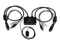 StarTech.com 2 Port USB HDMI Cable KVM Switch with Audio and Remote Switch USB Powered KVM with HDMI - Dual Port HDMI KVM Switch (SV211HDUA) - KVM / lydsvitsj - 2 x KVM/lyd - 1 lokalbruker - stasjon&#230;r