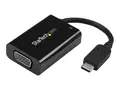 StarTech.com USB C to VGA Adapter with Power Delivery, 1080p USB Type-C to VGA Monitor Video Converter with Charging, 60W PD Pass-Through, Thunderbolt 3 Compatible Projector Adapter, Black USB-C to Analog VGA (CDP2VGAUCP) - USB/VGA-adapter - 24 pin USB-C (hann) til HD-15 (VGA), USB-C (kun str&#248;m) (hunn) - Displayport 1.2/Thunderbolt 3 - 15 m - USB Power Delivery (60W), 2048 x 1280-st&#248;tte 60 Hz - svart