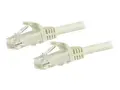 StarTech.com 3m CAT6 Ethernet Cable, 10 Gigabit Snagless RJ45 650MHz 100W PoE Patch Cord, CAT 6 10GbE UTP Network Cable w/Strain Relief, White, Fluke Tested/Wiring is UL Certified/TIA Category 6 - 24AWG (N6PATC3MWH) - Koblingskabel - RJ-45 (hann) til RJ-45 (hann) - 3 m - UTP - CAT 6 - formst&#248;pt, uten hindringer - hvit