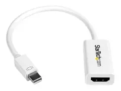 StarTech.com Mini DisplayPort to HDMI 4K Audio / Video Converter mDP 1.2 to HDMI Active Adapter for MacBook Pro/Air - 4K @ 30Hz - White (MDP2HD4KSW) - Video adapter - Mini DisplayPort hann til HDMI hunn - 15 cm - hvit - aktiv, 4 K 30 Hz (3840 x 2160) st&#248;tte