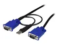 StarTech.com 15 ft 2-in-1 Ultra Thin USB KVM Cable Video- / USB-kabel - USB, HD-15 (VGA) (hann) til HD-15 (VGA) (hann) - 4.57 m - svart - for P/N: CAB831HDU, RACKCONS1908, SV1631DUSBUK, SV565DUTPU, SV565UTPUL, SV831DUSBUK