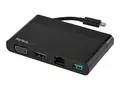 StarTech.com USB C Multiport Adapter with HDMI, VGA, Gigabit Ethernet &amp; USB 3.0, USB C to 4K HDMI or 1080p VGA Display Mini Dock Hub, USB Type-C Travel Docking Station for USB-C Laptops Portable USB-C Dock (DKT30CHVCM) - dokkingstasjon - USB-C - VGA, HDMI - 1GbE