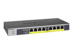 NETGEAR GS108LP - Switch - 8 x 10/100/1000 (PoE+) stasjon&#230;r, rackmonterbar, veggmonterbar - PoE+ (60 W) - DC-str&#248;m