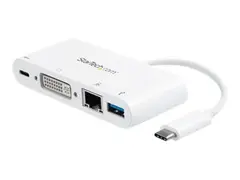 STARTECH.COM USB-C Multiport Adapter for Laptops - Power Delivery - DVI - GbE