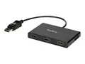 StarTech.com 3-Port Multi Monitor Adapter, DisplayPort 1.2 to HDMI MST Hub, Triple 1080p HDMI Monitor, Video Splitter for Extended Desktop Mode on Windows PCs Only, DP to 3x HDMI MST Hub Multi Stream Transport (MSTDP123HD) - Video/lyd-splitter - 3 x HDMI - stasjon&#230;r - AC 100/240 V