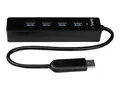 StarTech.com 4-Port USB 3.0 Hub with Built-in Cable SuperSpeed Laptop USB Hub - Portable USB Splitter - Mini USB Hub (ST4300PBU3) - Hub - 4 x SuperSpeed USB 3.0 - stasjon&#230;r - for P/N: FCREADMICRO3, MSDREADU3CA