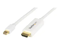 StarTech.com Mini DisplayPort to HDMI Converter Cable 3 ft (1m) - mDP to HDMI Adapter with Built-in Cable - (M / M) Ultra HD 4K - White (MDP2HDMM1MW) - Adapterkabel - Mini DisplayPort hann til HDMI hann - 1 m - hvit - 4K-st&#248;tte