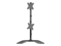 StarTech.com Vertical Dual Monitor Stand, Ergonomic Desktop Stacked Two Monitor Stand up to 27 inch VESA Mount Displays, Free Standing Universal Monitor Mount, Height Adjustable, Silver Double Monitor Holder (ARMDUOVS) - Stativ - for 2 skjermer - plastikk, aluminium - svart, s&#248;lv - skjermst&#248;rrelse: 13&quot;-27&quot; - skrivebordsstativ