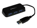 StarTech.com 4-Port USB 3.0 SuperSpeed Hub Portable Mini Multiport USB Travel Dock - USB Extender Black for Business PC/Mac, laptops (ST4300MINU3B) - Hub - 4 x SuperSpeed USB 3.0 - stasjon&#230;r - for P/N: FCREADMICRO3, MSDREADU3CA, USB3S2ESATA3