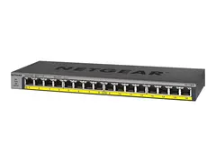 NETGEAR GS116LP - Switch - 16 x 10/100/1000 (PoE+) stasjon&#230;r, rackmonterbar, veggmonterbar - PoE+ (76 W) - DC-str&#248;m