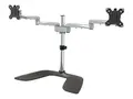 StarTech.com Dual Monitor Stand, Ergonomic Desktop Monitor Stand for up to 32&quot; VESA Displays, Free-Standing Articulating Universal Computer Monitor Mount, Adjustable Height, Silver Easy &amp; Quick Assembly - Stativ - for 2 skjermer - plastikk, aluminium, st&#229;l - svart, s&#248;lv - skjermst&#248;rrelse: 32&quot; - skrivebord