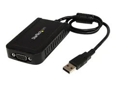 StarTech.com USB to VGA Adapter - 1920x1200 External Video &amp; Graphics Card - Dual Monitor Display Adapter - Supports Windows (USB2VGAE3) - USB/VGA-adapter - TAA-samsvar - USB (hann) til HD-15 (VGA) (hunn) - USB 2.0 - 50 cm - 1920 x 1200 (WUXGA)-st&#248;tte - gr&#229; - for P/N: MXT101MM