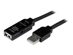 StarTech.com 10m USB 2.0 Active Extension Cable M/F 10 meter USB 2.0 Repeater / Extender Cable USB A (M) to USB A (F) 10 m Black - 3 ft (USB2AAEXT10M) - USB-forlengelseskabel - USB (hunn) til USB (hann) - USB 2.0 - 10 m - aktiv - svart - for P/N: LTUB1MBK, SVA5H2NEUA, UUSBOTG