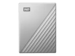 WD My Passport Ultra WDBFTM0040BSL Harddisk - kryptert - 4 TB - ekstern (b&#230;rbar) - USB 3.0 (USB-C kontakt) - 256-bit AES - s&#248;lv