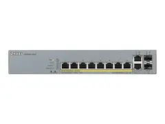 Zyxel GS1350-12HP - Switch - smart - 8 x 10/100/1000 (PoE+) + 2 x 10/100/1000 (opplink) + 2 x Gigabit SFP (opplink) stasjon&#230;r, rackmonterbar - PoE+ (130 W)