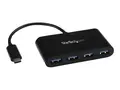 StarTech.com 4-Port USB-C Hub - Portable USB-C to 4x USB-A Hub Bus-Powered USB 3.1 Gen 1 Type-C Hub - USB 3.0 Port Expander (HB30C4AB) - Hub - 4 x SuperSpeed USB 3.0 - stasjon&#230;r