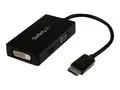 StarTech.com 3 in 1 DisplayPort Multi Video Adapter Converter 1080p DP Laptop to HDMI VGA or DVI Monitor or Projector Display (DP2VGDVHD) - Video adapter - DisplayPort hann til HD-15 (VGA), DVI-D, HDMI hunn - 26.6 m - svart - aktiv, 1920 x 1200 (WUXGA)-st&#248;tte