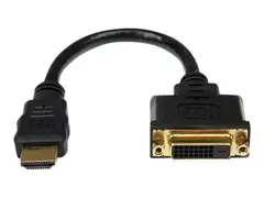 StarTech.com HDMI Male to DVI Female Adapter 8in - 1080p DVI-D Gender Changer Cable (HDDVIMF8IN) - Video adapter - HDMI hann til DVI-D hunn - 20.32 cm - skjermet - svart - for P/N: BNDDKT30CAHV, CDP2DVIMM2MB, DKT30CSDHPD, DKT30CSDHPD3, DP2DVI2MM3, DP2DVIMM6X10