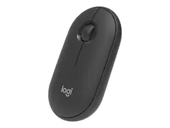 Logitech Pebble M350 - Mus - optisk - 3 knapper tr&#229;dl&#248;s - 2.4 GHz, Bluetooth - USB tr&#229;dl&#248;s mottaker - grafitt