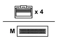 Lenovo Breakout - 100GBase-CU direkte tilkoblingskabel QSFP28 til SFP28 - 5 m - for ThinkSystem NE10032, NE2572, NE2580O; ThinkSystem SD630 V2; SR250