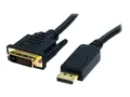 StarTech.com DisplayPort to DVI Cable - 6ft / 2m 1920 x 1200 - M/M – DP to DVI Adapter Cable – Passive DisplayPort Monitor Cable (DP2DVI2MM6) - Adapterkabel - DVI-D (hann) til DisplayPort (hann) - 1.8 m - svart